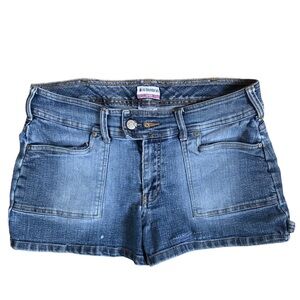 Vintage Y2k No Boundaries Stretch Light Wash Denim Micro Mini Shorts Size 9